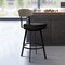 Armen Living Frisco 30" Bar Height Barstool in Matte Black Finish with Black Faux Leather and Gray Walnut LCFRBAGWVB30 - alternate 6